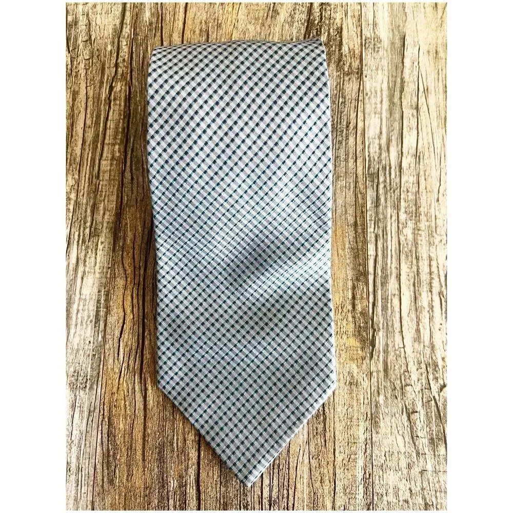 Banana Republic 100% Silk Men’s Tie Blue Check Made In Italy Preppy Boss Office